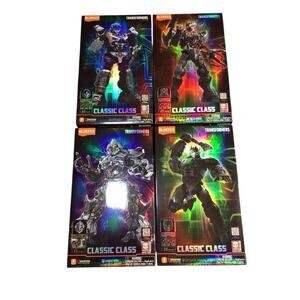New 4 Blokees Transformers Classic OPTIMUS PRIMAL ROBOT MIRAGE SCOURGE MEGATRON